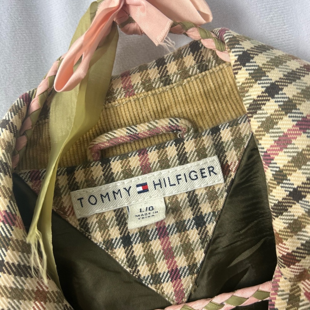 VTG Tommy Hilfiger size L plaid blazer jacket office quiet luxury academia - Picture 5 of 6
